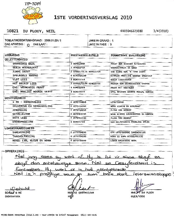 Eerste vorderingsverslag